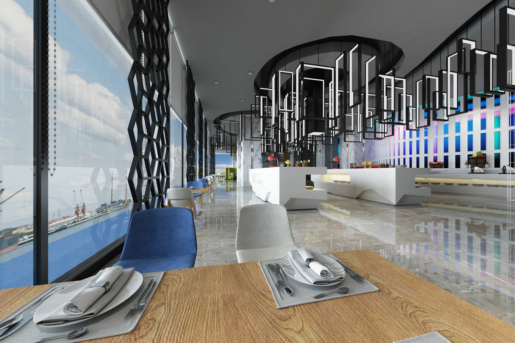 เฟรเซอร์ เพลซ ปูเตรี ฮาร์เบอร์ Hotel นุสาจายา ภายนอก รูปภาพ 3D rendering of a restaurant